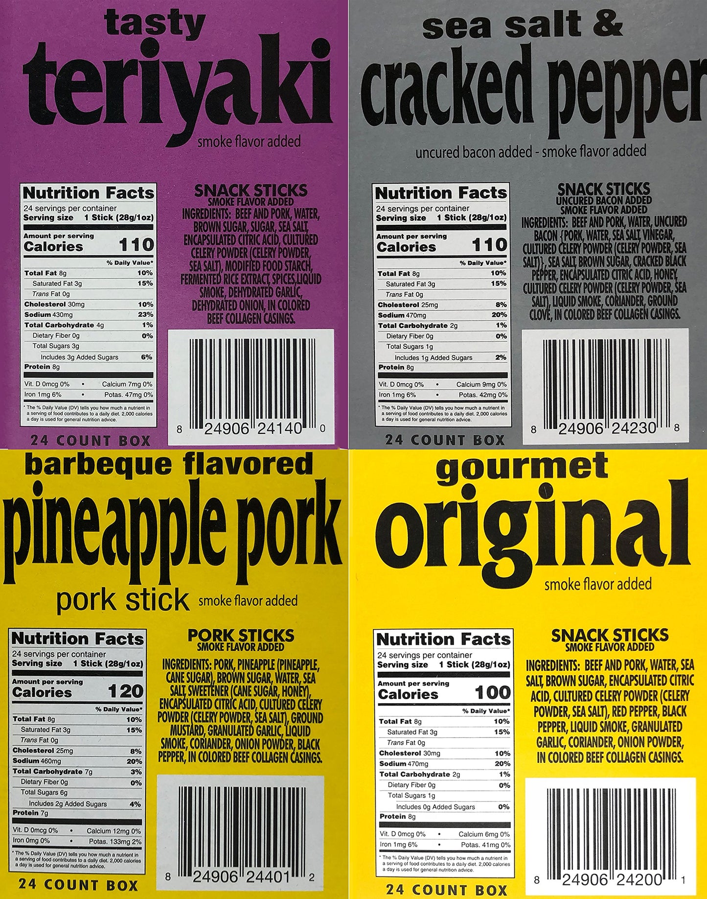 Western s Smokehouse Meat Sticks Variety Pack of 40 - 8 Flavors of Pork and Beef Jerky - Bulk Snacks Individually Wrapped  Gluten-Free  MSG-Free  Soy-Free  No Nitrates