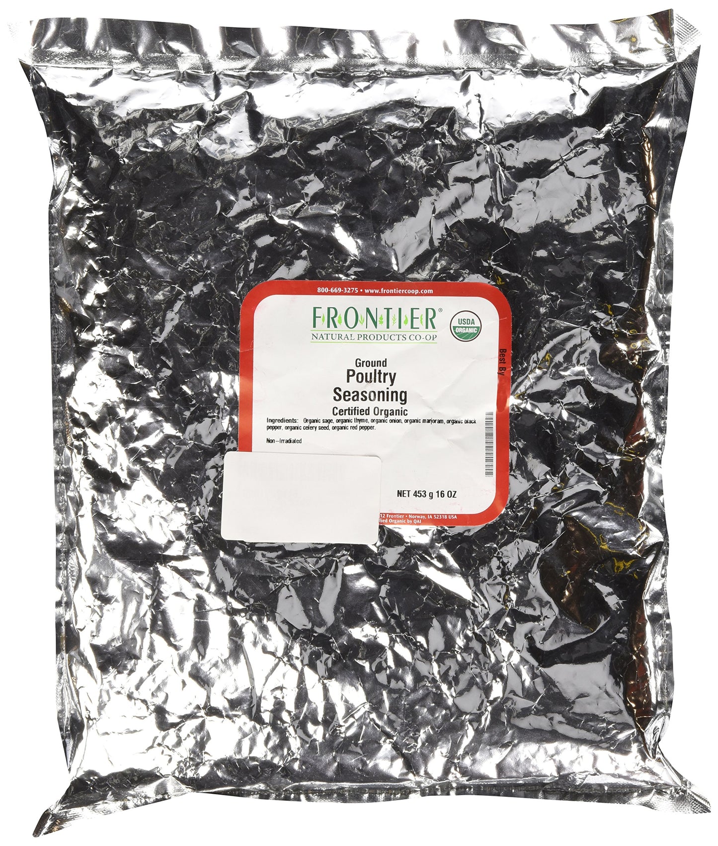 Frontier Poultry Seasoning Certified Organic, 16 Ounce Bag