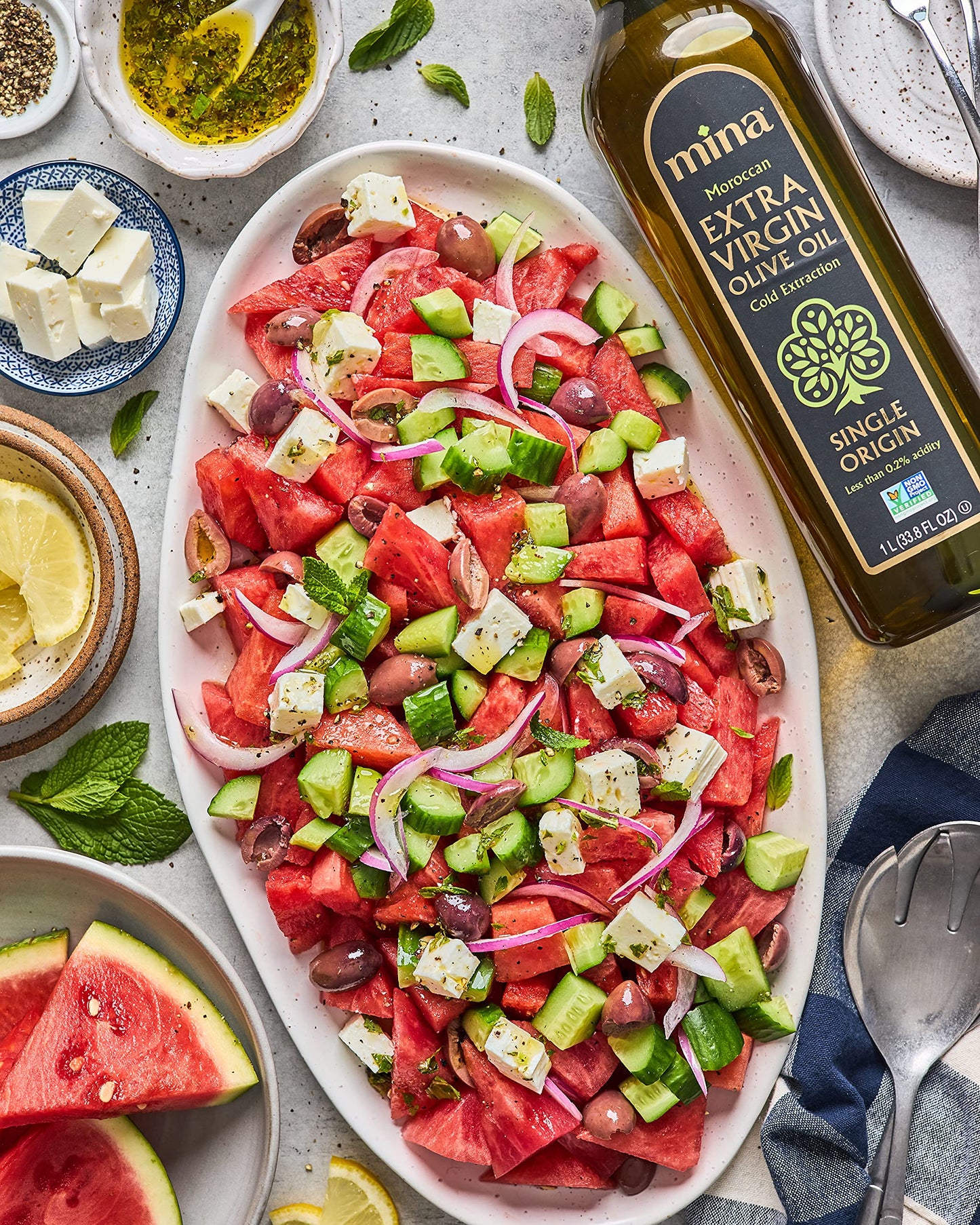 Mina Olive Oil Extra Virgin 16.9 Fl Oz, New Harvest, Polyphenol Rich Olive Oil for Cooking, Moroccan EVOO, Single Origin, Cold E