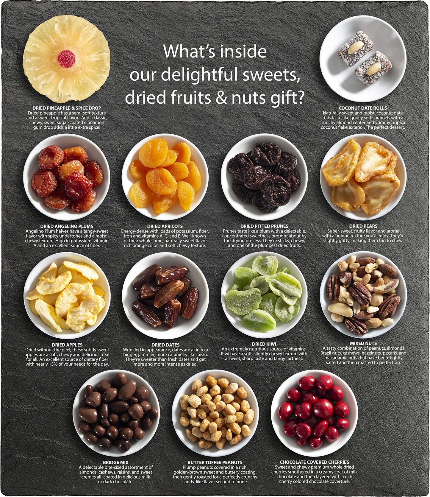 A Gift Inside Festive Holiday Gift Tray - Dried Fruit, Nuts & Chocolates - 3.5 Pound