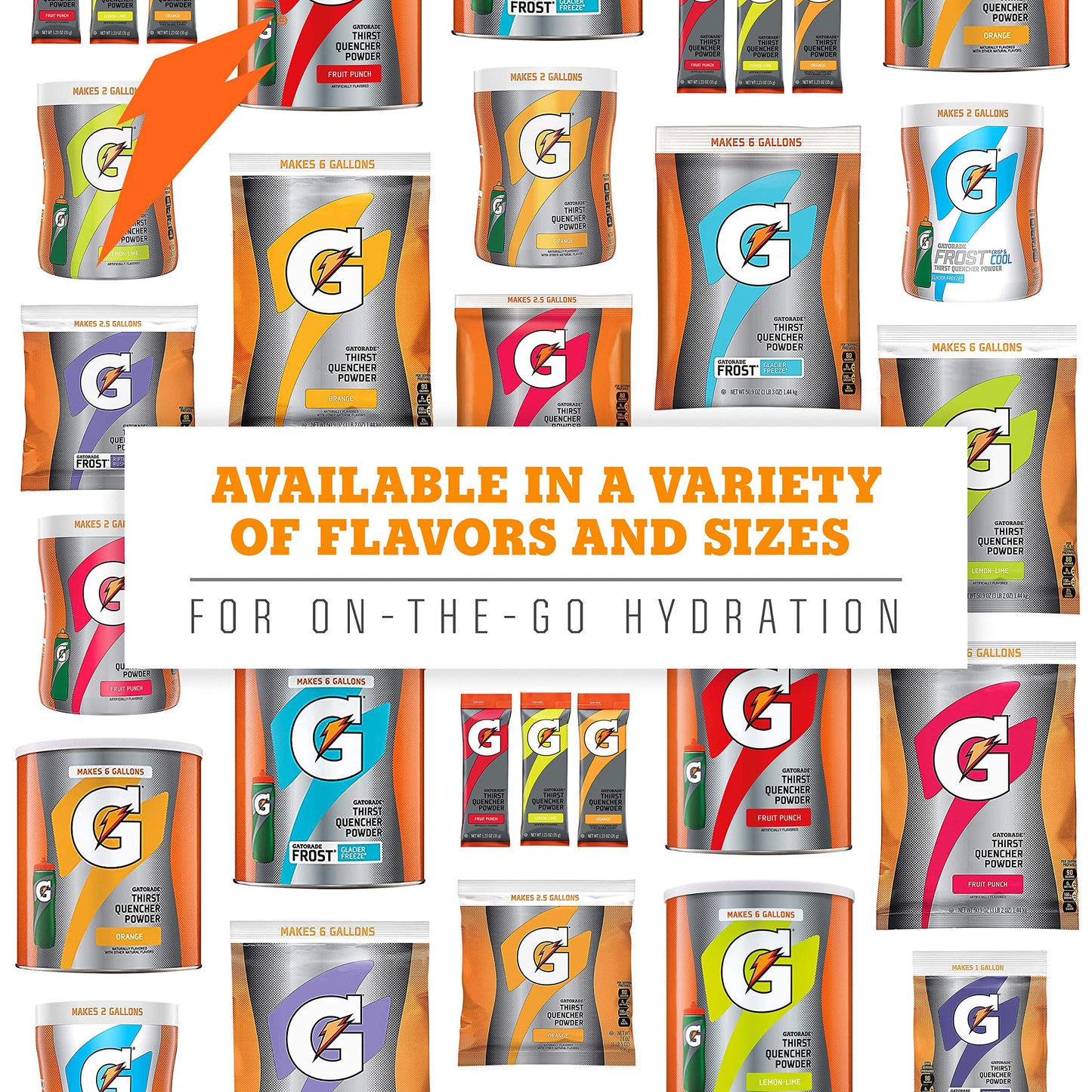 Gatorade Thirst Quencher Powder, Riptide Rush, 8.5oz Pouch, Makes 1 Gallon/Pouch, 40 Count