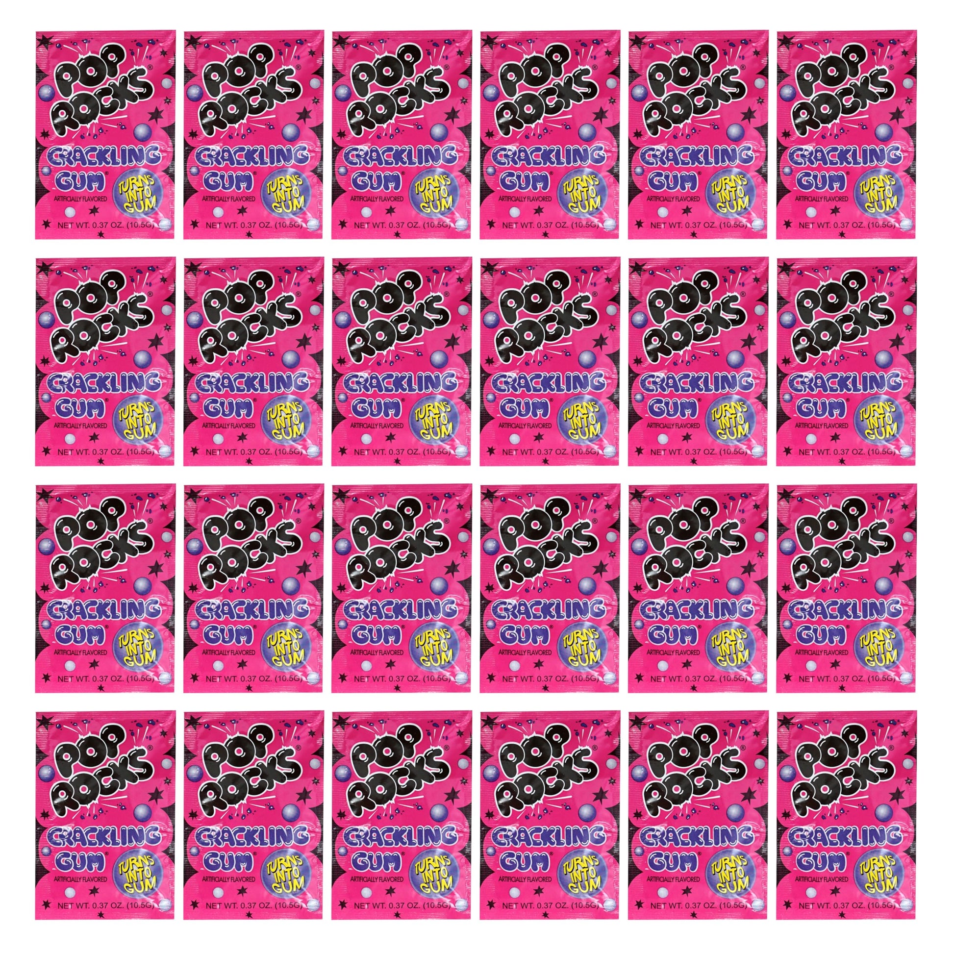 Pop Rocks Bubble Gum, 24 Pack, Popping Candy, Fun Candy