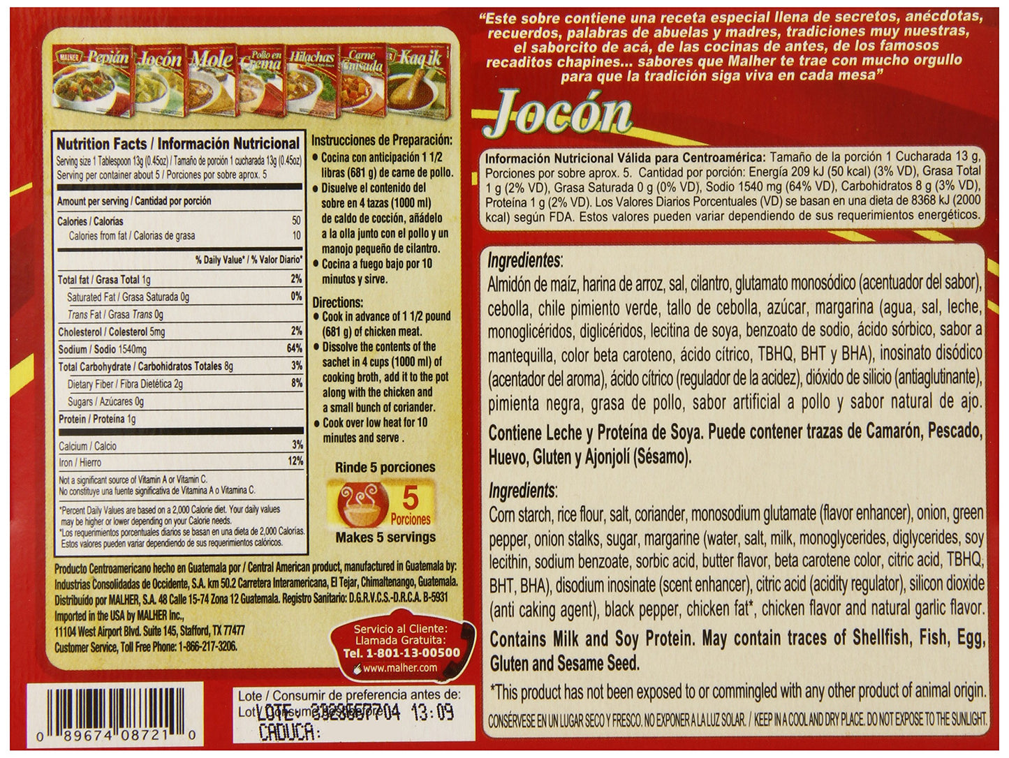 Malher Jocon Soup Mix, 2.82 Ounce