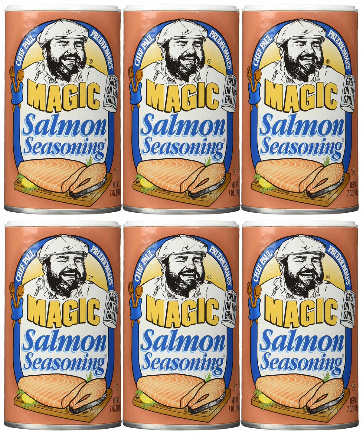 Chef Paul Salmon Magic Seasoning, 7 Ounce (Pack Of 6)