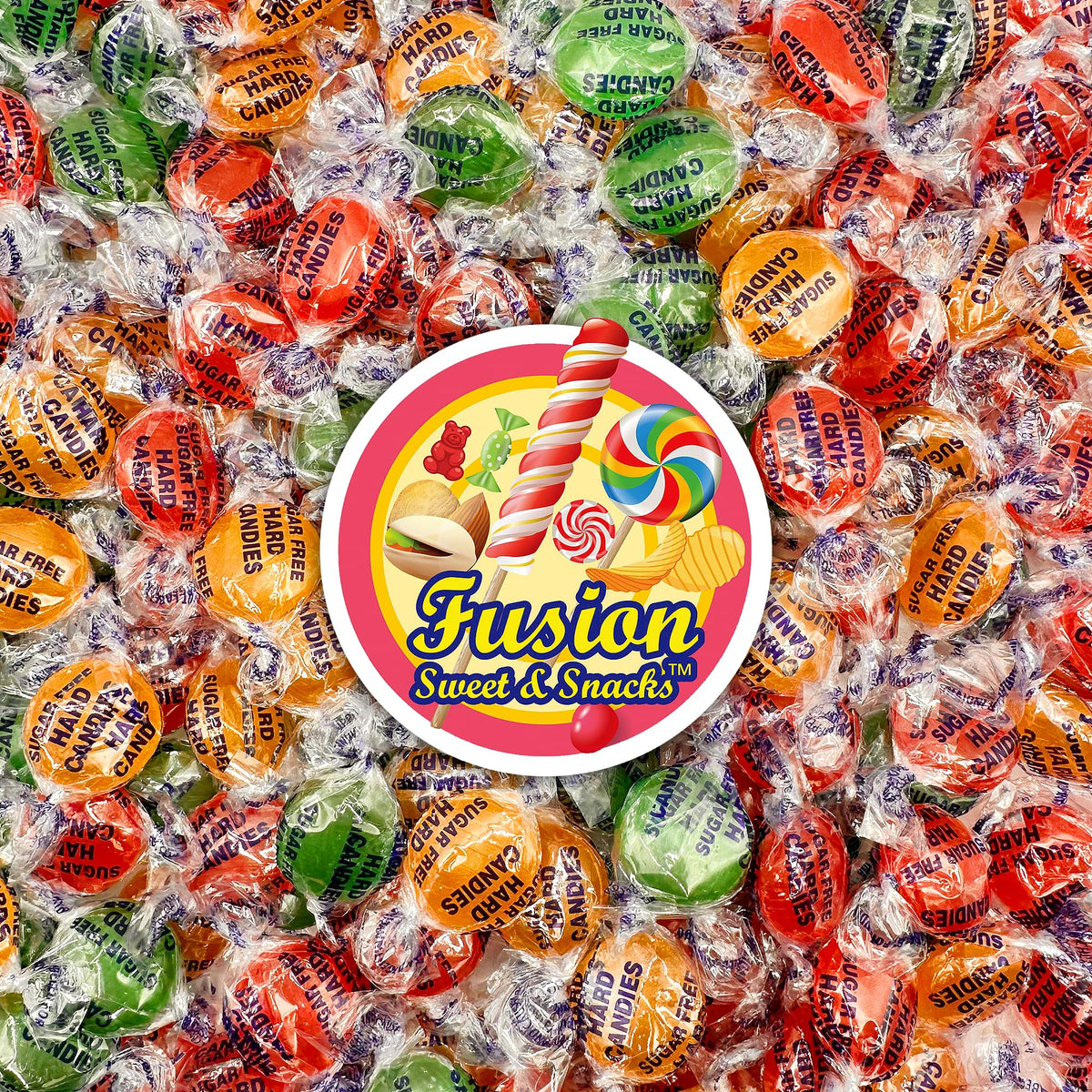 Arcor Sugar  Free Assorted  Fruit  Flavor Hard Candy  - 1  lb Bulk Bag (Approx 75 Count) - Cherry, Lime, Orange Individually Wra