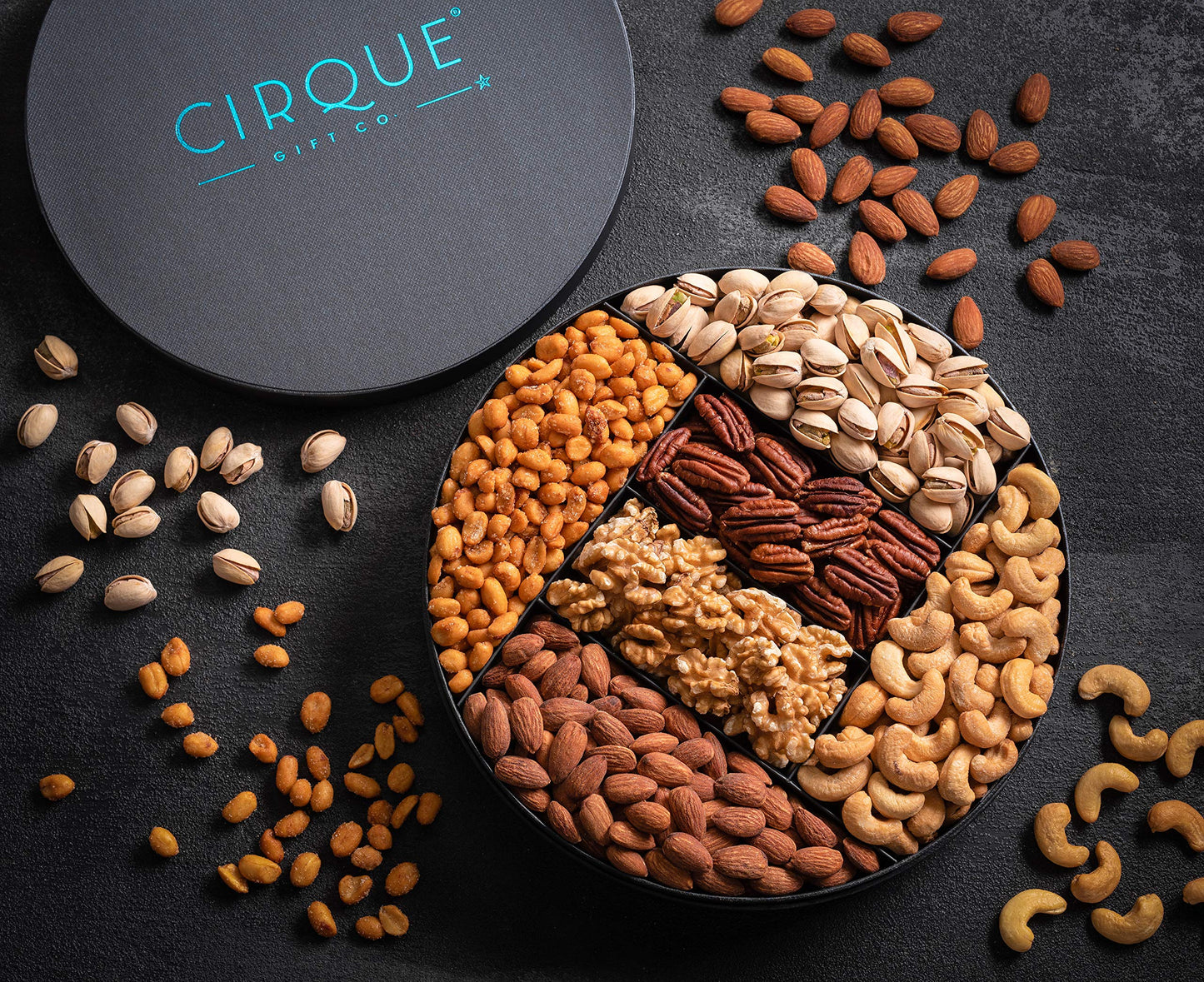 Cirque Gift Co. Gourmet Nut Gift Tray 10'' Freshly Roasted Assorted Nuts For Mothers Day, Fathers Day, Holiday, Corporate Giftin
