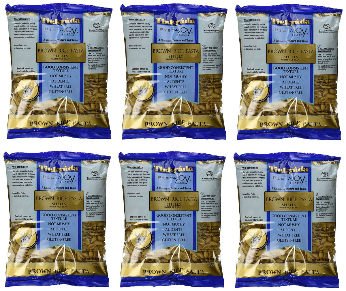 Tinkyada Brown Rice Pasta Shells Gluten Free, 16-Ounce (Pack Of 6)