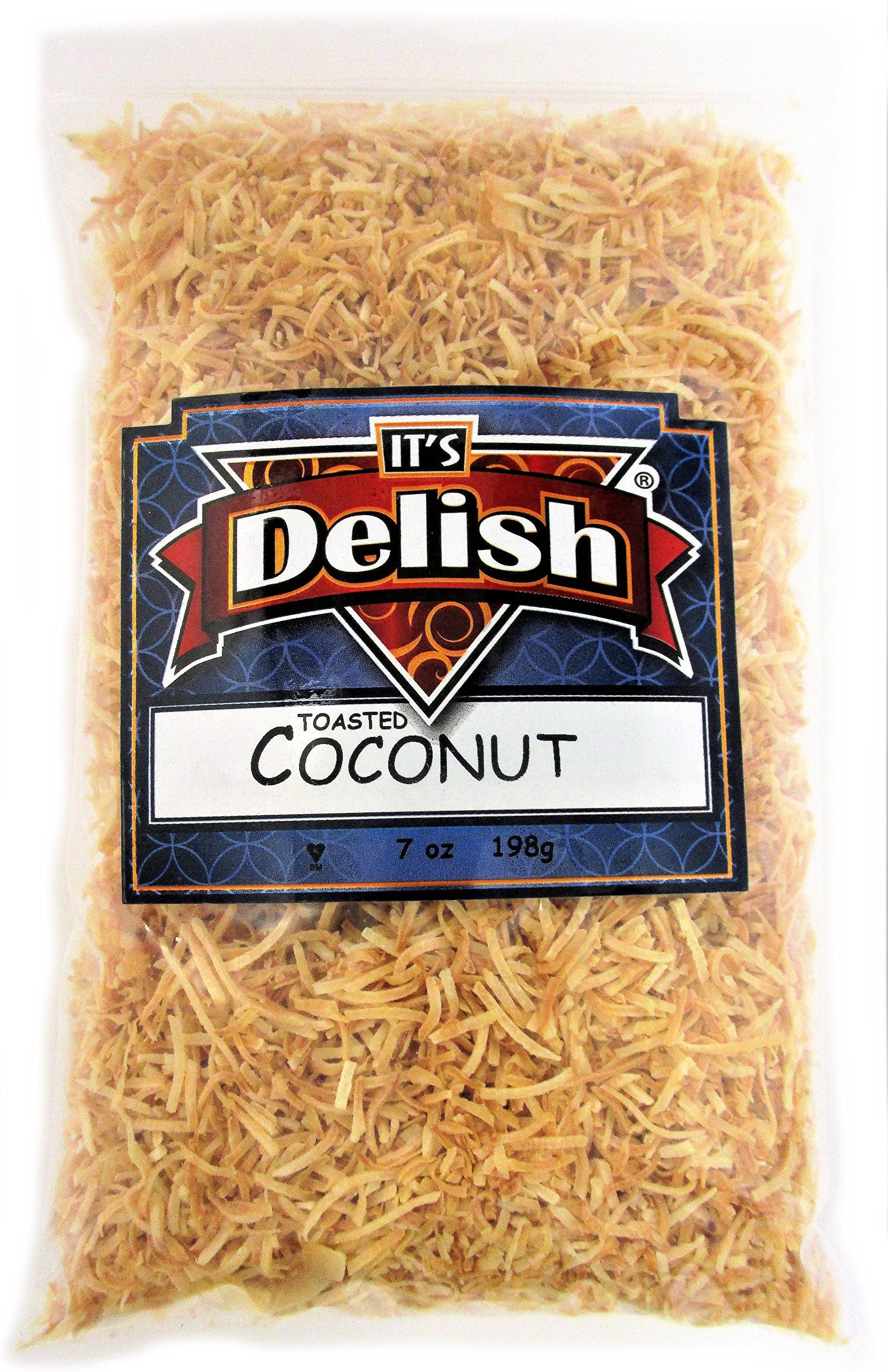 Gourmet Toasted Unsweetened Coconut Fancy Shred Flakes By It'S Delish -10 Lbs Bulk Bag - Creative Snacks Favorite Food Crunch -