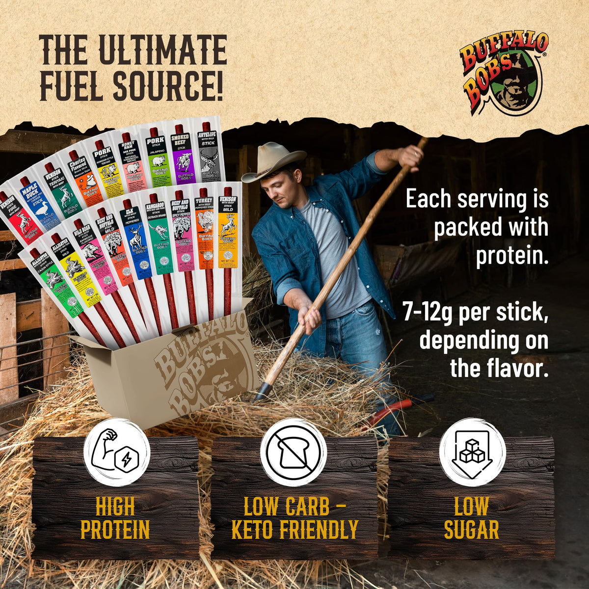 Buffalo Bob's Maple Duck Wild Game Meat Snack Stick - 10 Pack