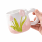 Hand-Painted 3D Tulip Ceramic Coffee Mug (400ml) – Colorful Floral Tea Cup