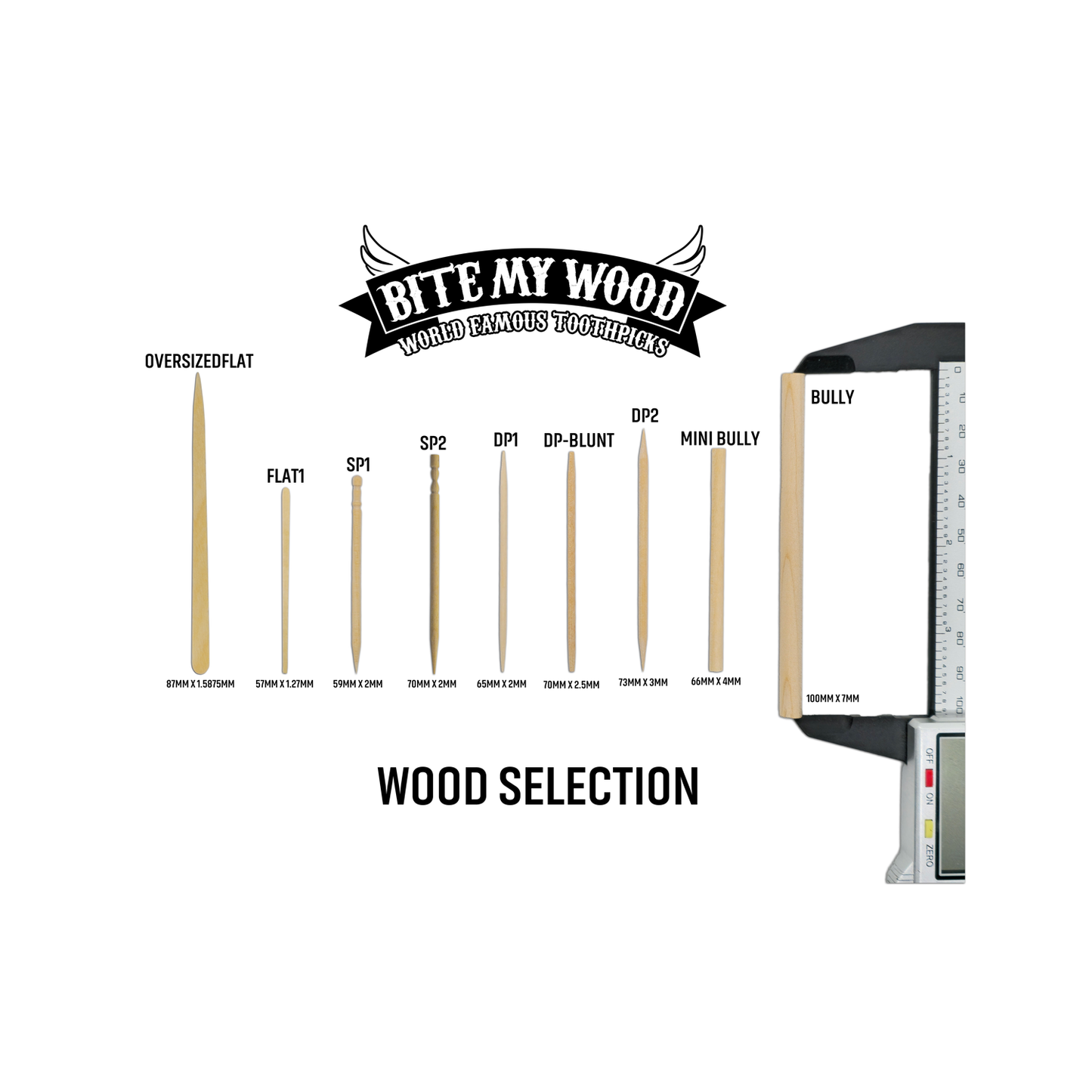 1600 Qty Oversized Double Point DP2 Birchwood Toothpicks - Exclusive Premium Quality | BiteMyWood