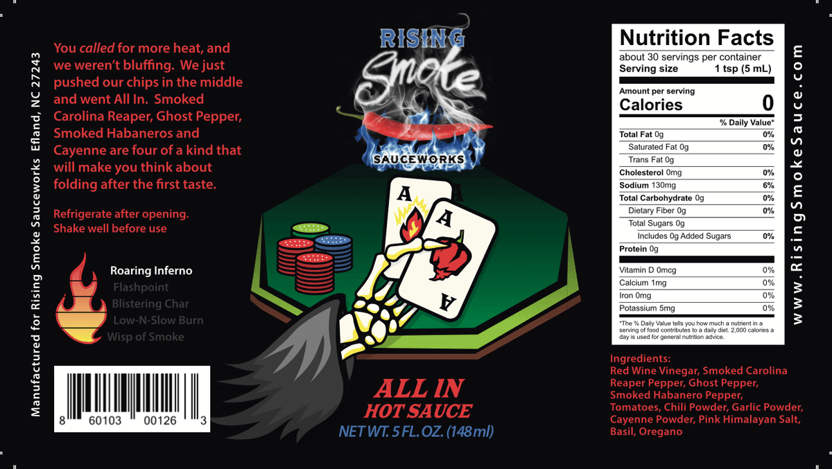 All In - Smoked Reaper Ghost Pepper Hot Sauce (XXX Hot)