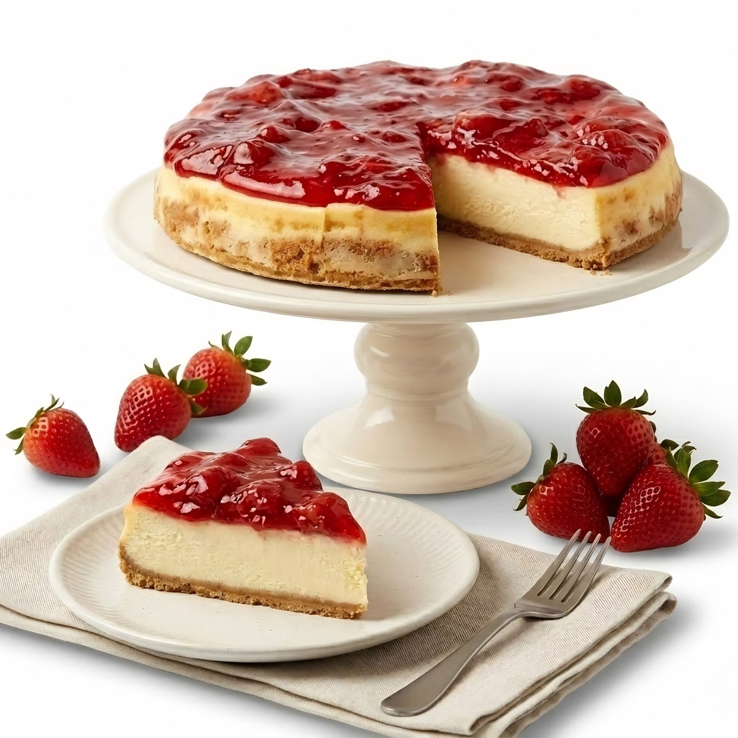 Andy Anand Sugar-Free Strawberry Cheesecake, 9-Inch, 2.6 lb – Diabetic-Friendly, California Cream Cheese, No Preservatives, Birthday Gift