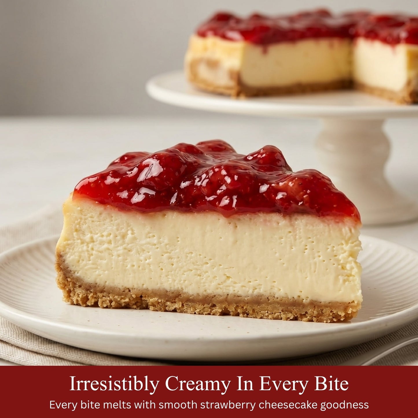 Andy Anand Sugar-Free Strawberry Cheesecake, 9-Inch, 2.6 lb – Diabetic-Friendly, California Cream Cheese, No Preservatives, Birthday Gift