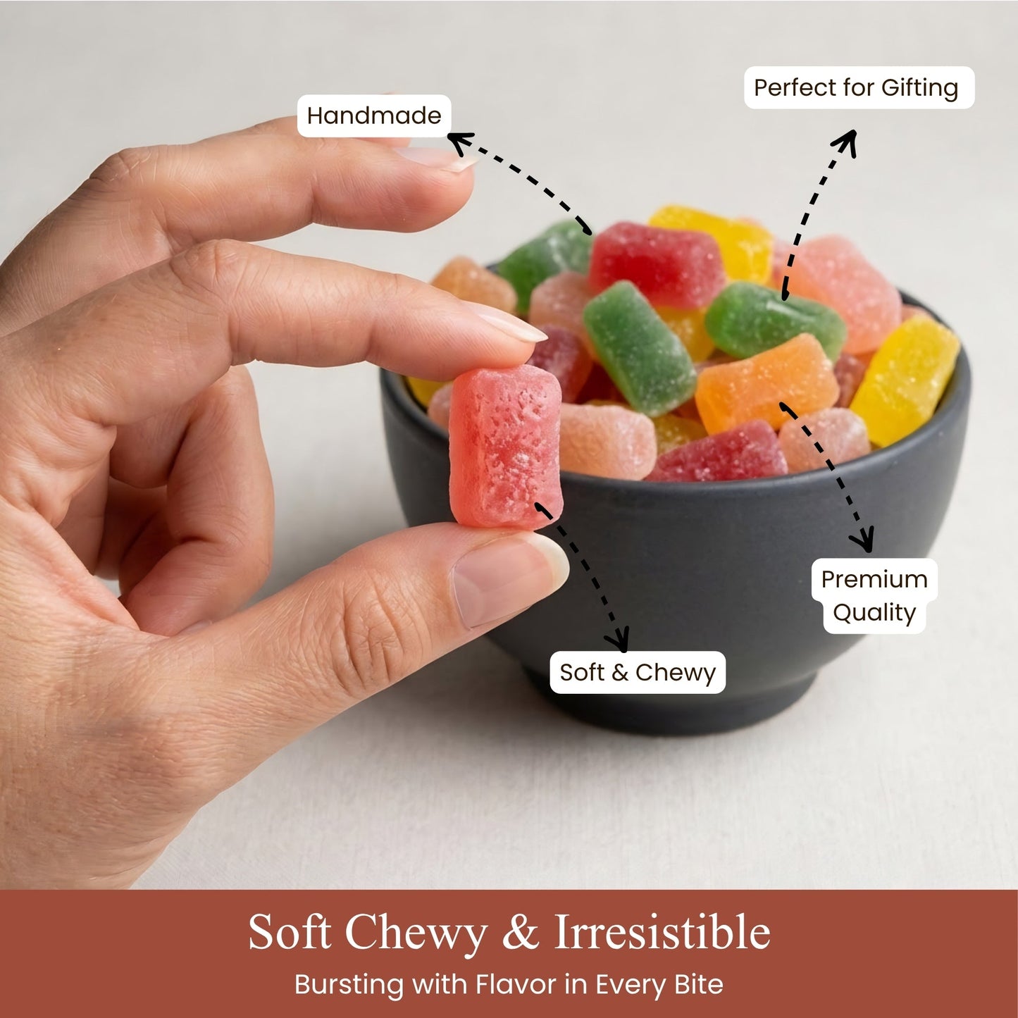 Andy Anand Sugar-Free Gummies, 7 oz – Made with Agar & Stevia, Diabetic-Friendly, Assorted Flavors, Birthday, Mother's Day & Holiday Gift