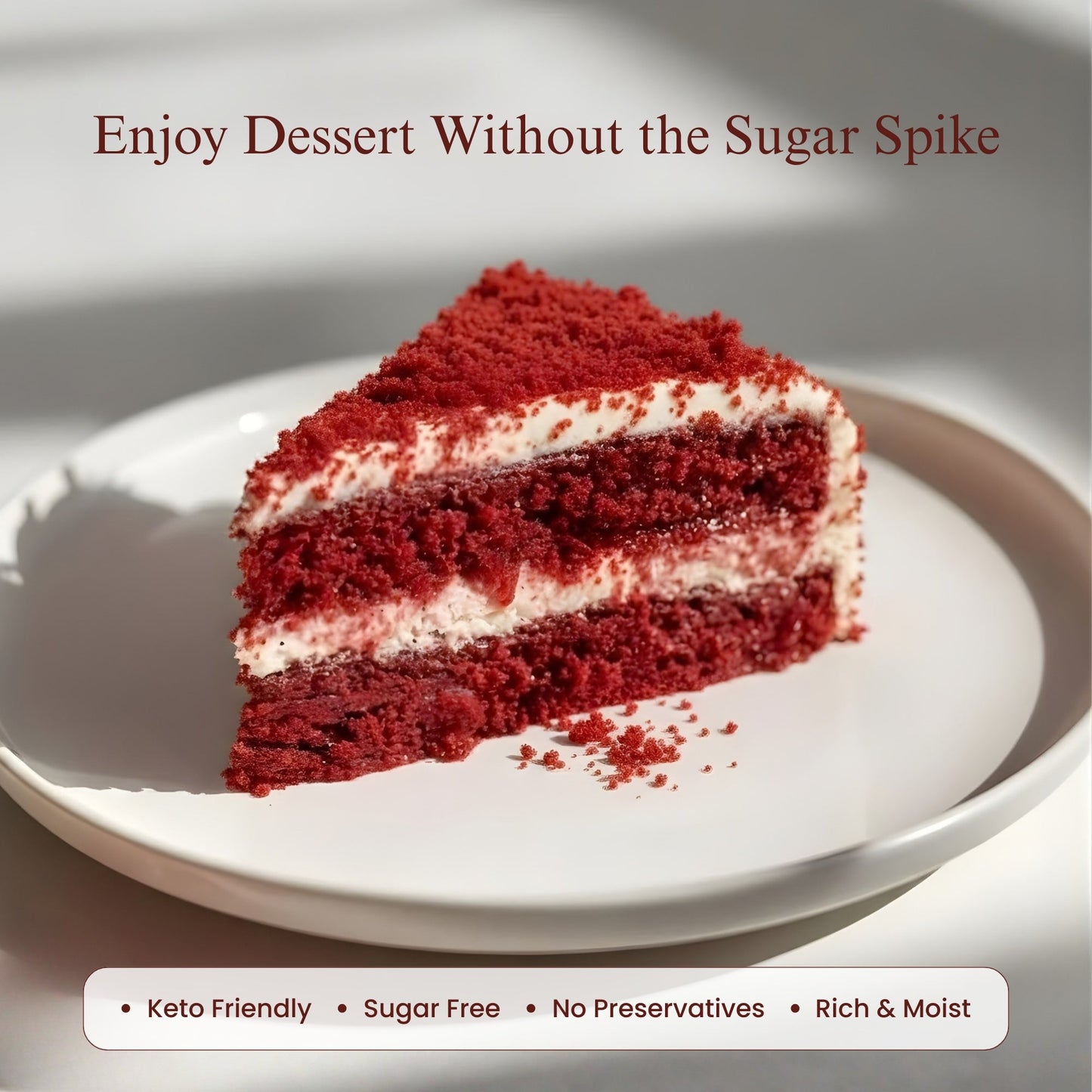 AnAndy and Sugar-Free Red Velvet Cake, 2.4 lb – Belgian Cocoa, Sugar-Free Cream Cheese Frosting, Keto & Diabetic-Friendly Birthday Gift