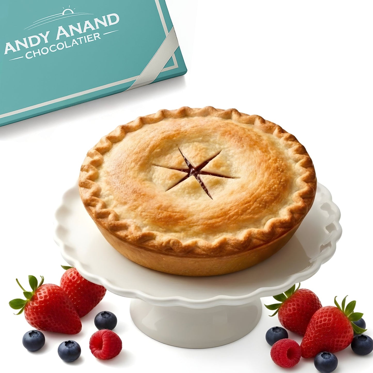 Andy Anand Sugar-Free Mixed Berry Pie, 2.6 lb – Strawberries, Blueberries & Blackberries, Keto & Diabetic-Friendly, Birthday Gift Box