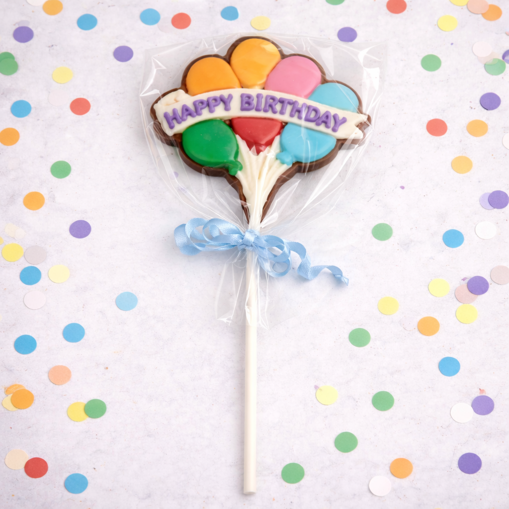 Happy Birthday Balloon Lolly - 10 Inch Stick -