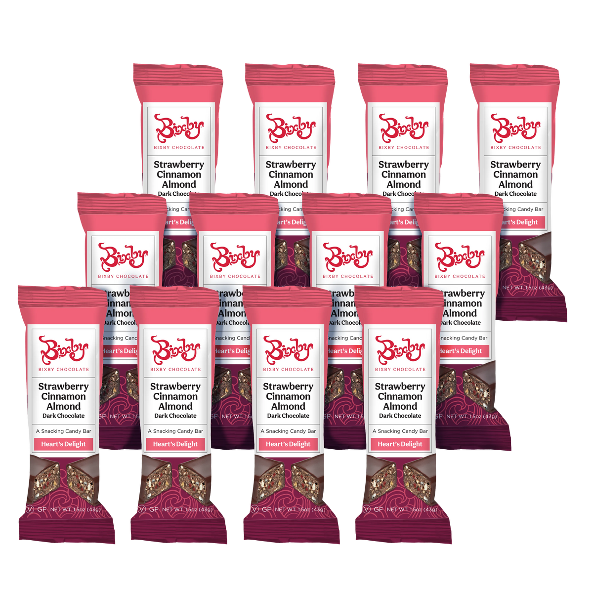 Heart's Delight® - Dark Chocolate + Almonds + Strawberries + Cinnamon (Vegan)