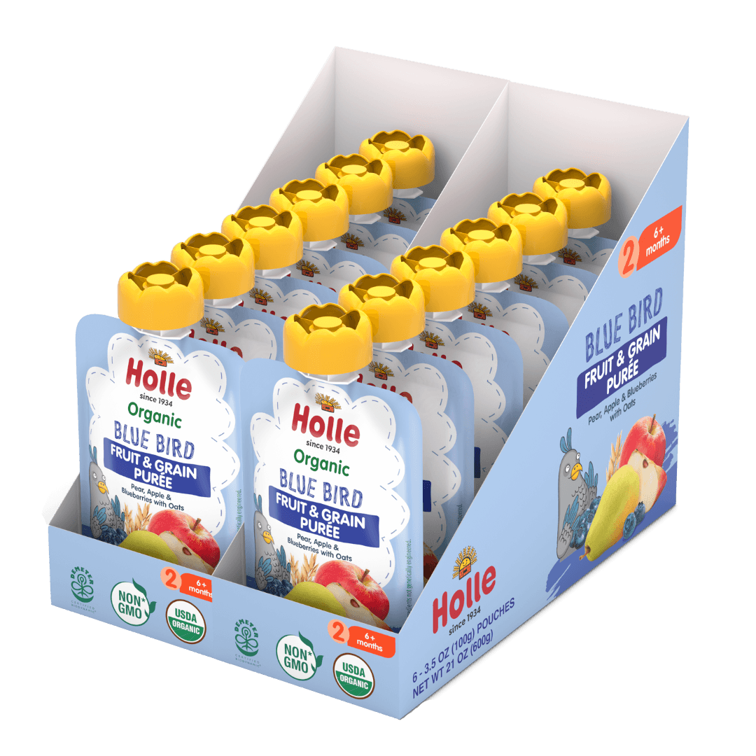 Holle Organic Blue Bird - Fruit & Grain Purée Pouches