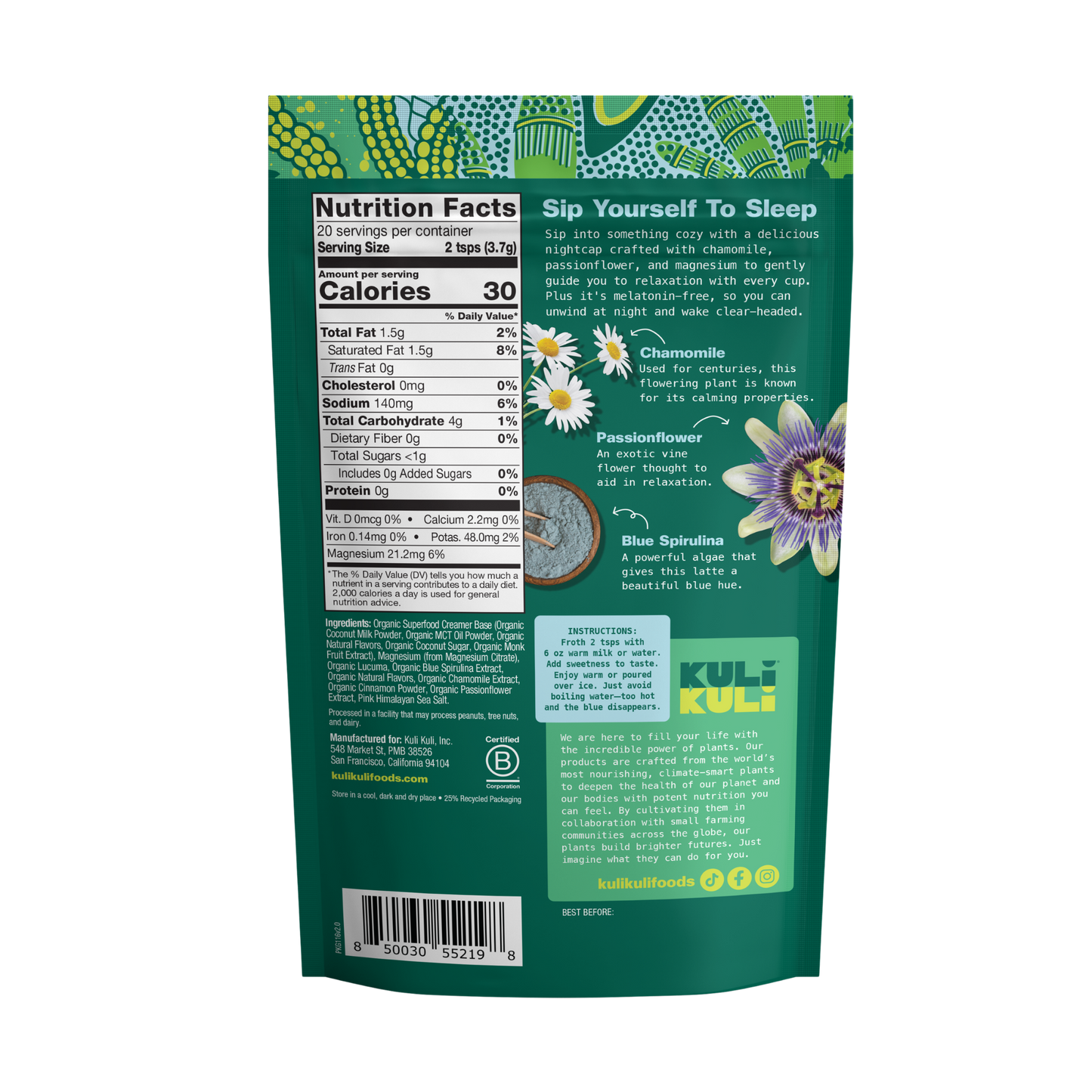 Blue Chamomile Superfood Latte
