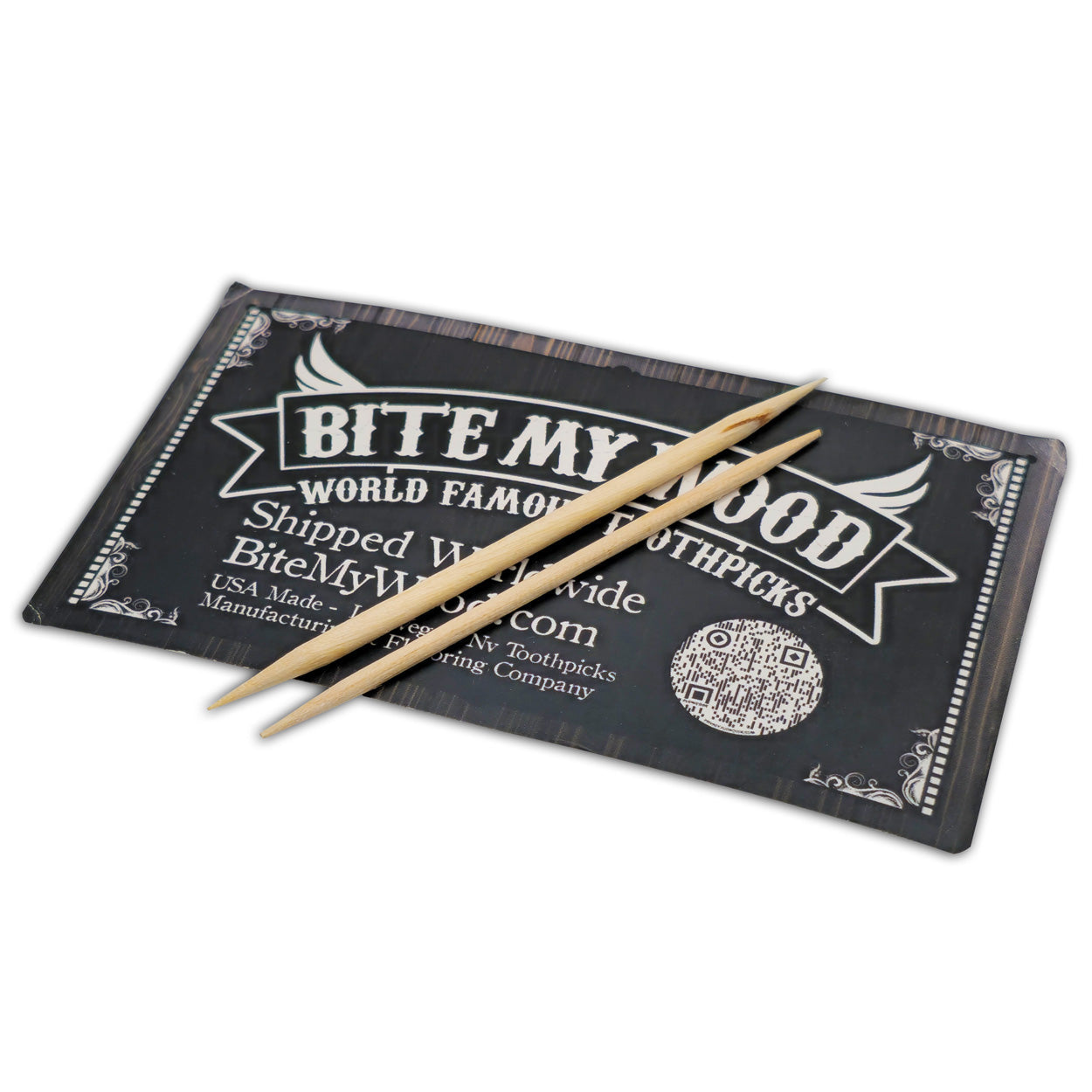 1000 Qty Double Point Birchwood Toothpicks In Cardboard Reusable Box BiteMyWood Brand