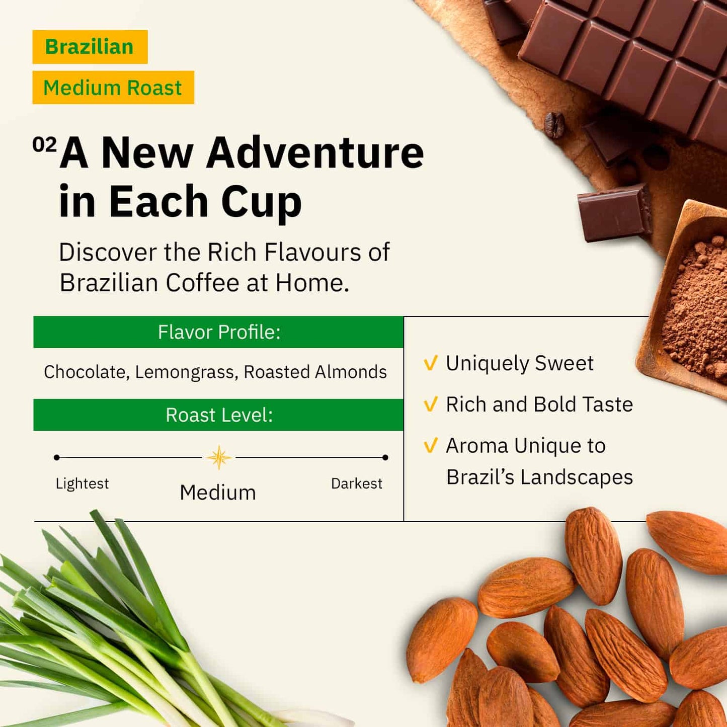 Kochere Coffee Brazilian Santos Medium Roast - Smooth, Elegant, Cocoa Notes