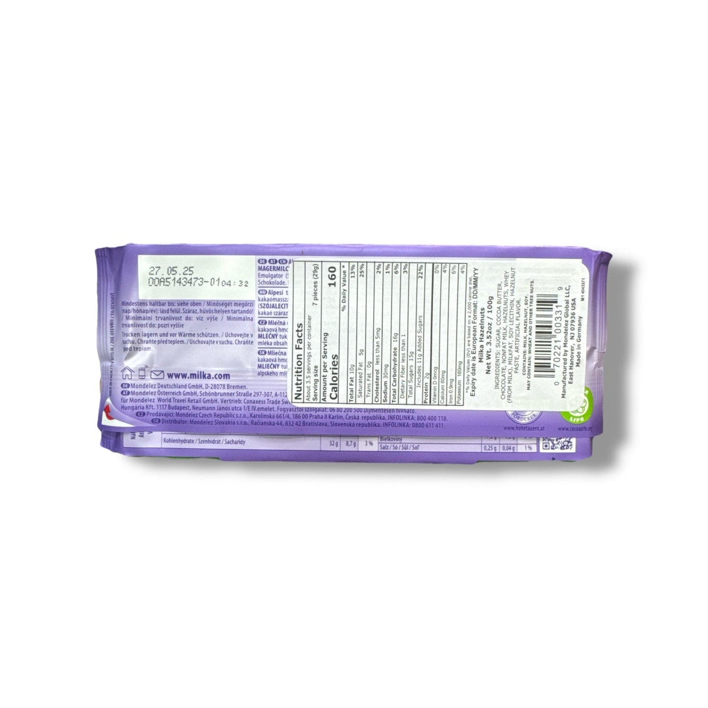Milka Hazelnut Chocolate with Broken Hazelnuts