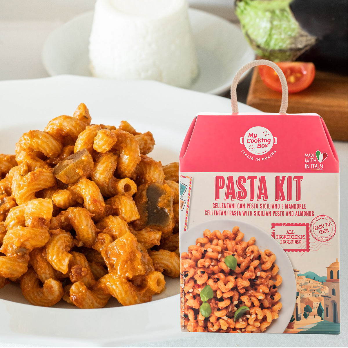 My Cooking Box, Cellentani Pasta with Sicilian Pesto and Almonds kit