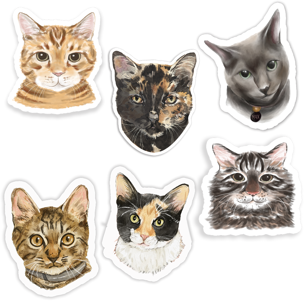 Faces Of Kitty Town Sticker Pack