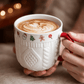 Christmas Ceramic Mug Set – Cozy Sweater Style Coffee Mugs, Holiday Gift