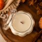 Pumpkin Glass Candle with Lid | Fall Home Decor | Autumn Candle Gift