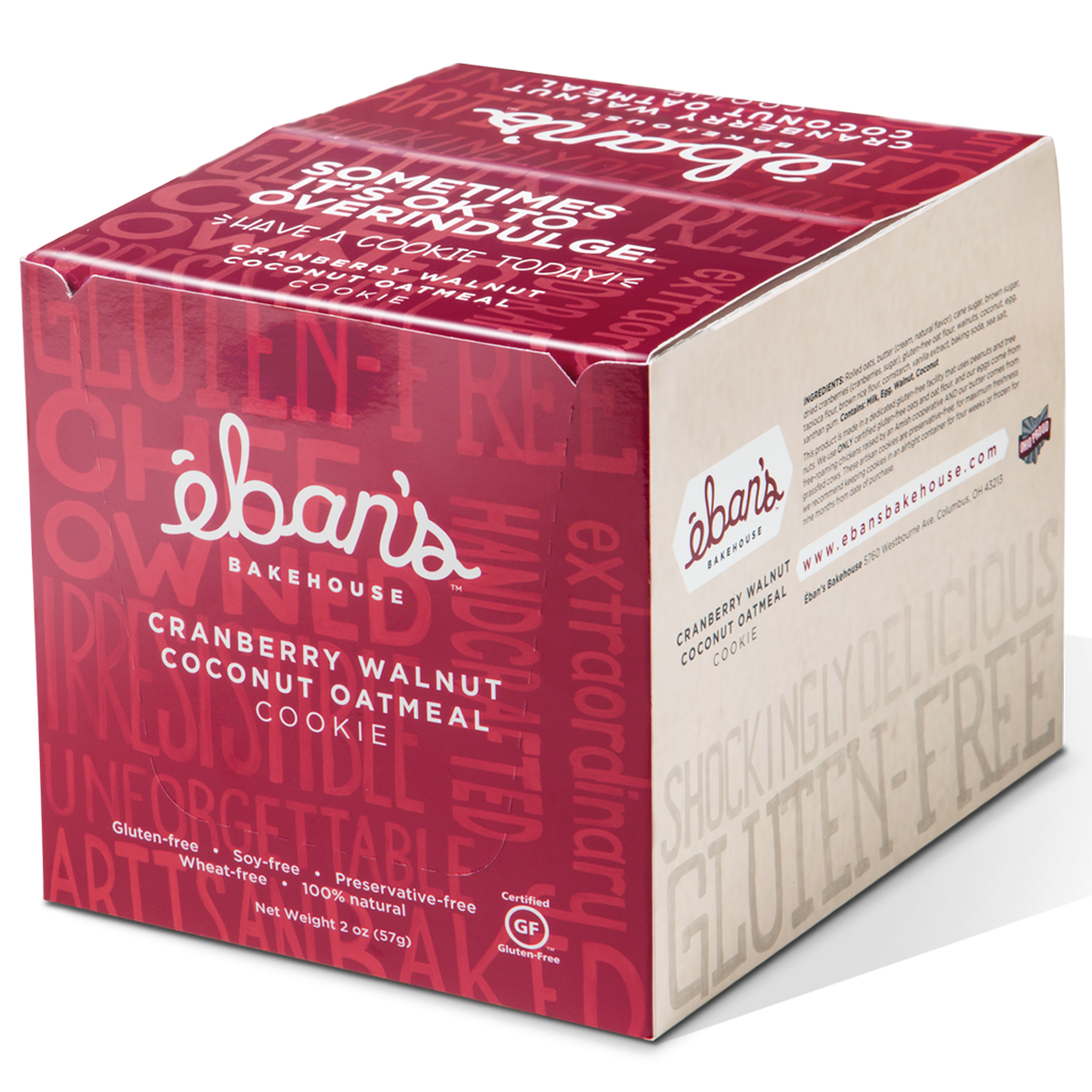 Cranberry Walnut Coconut Oatmeal Cookies - 12 pack