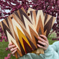 Handcrafted Amish Chevron Cutting Board – Multi-Wood Inlay, Beeswax Finish (9.5” x 14”)
