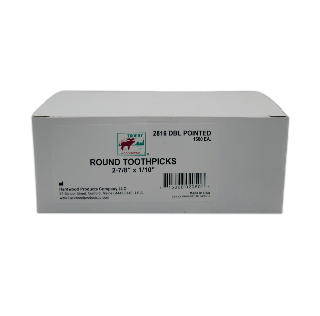32000 Qty Double Point Oversized DP2 Toothpicks In Master Case Cardboard Box 20x1600