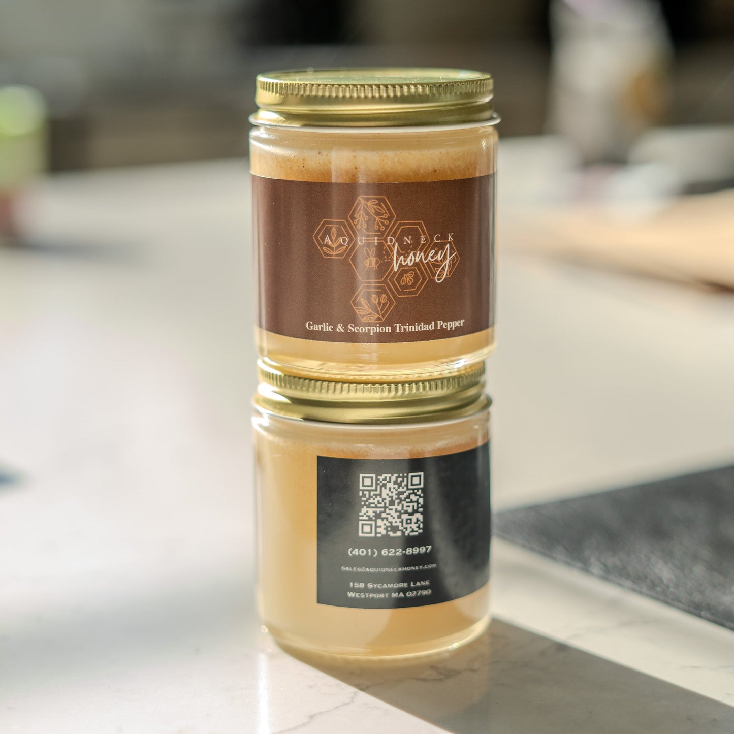 Hot Garlic Infused Creamed Honey