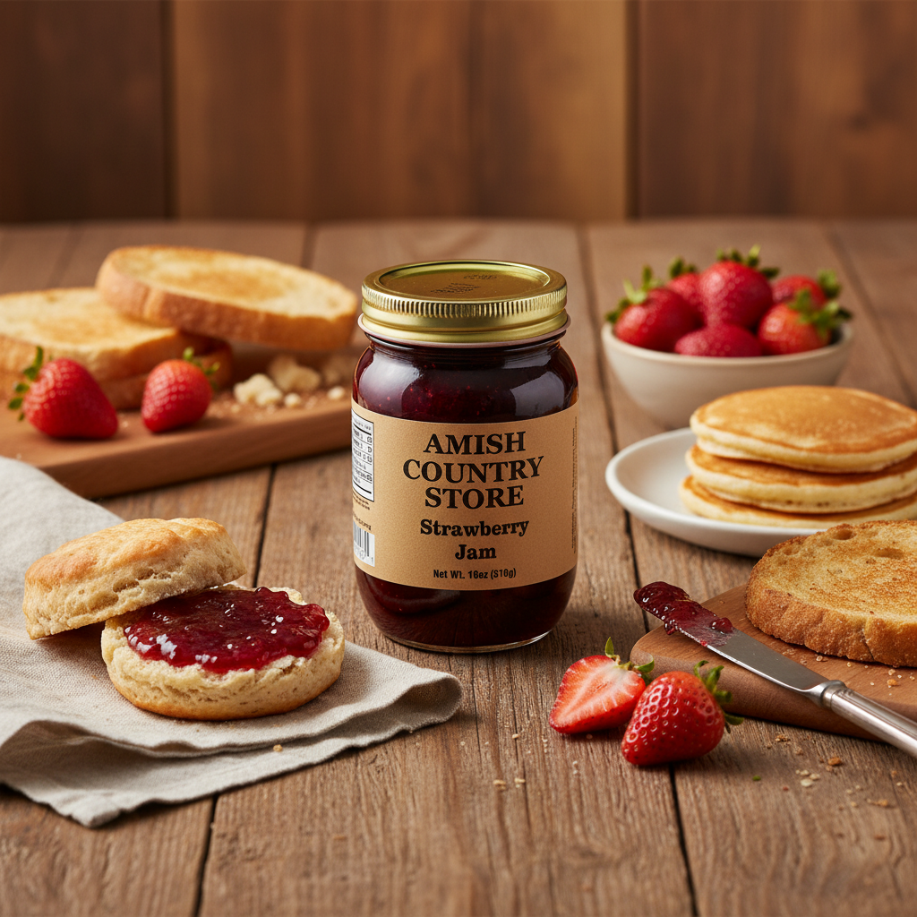 Old-Fashioned Strawberry Jam (18oz) | Amish Country Store