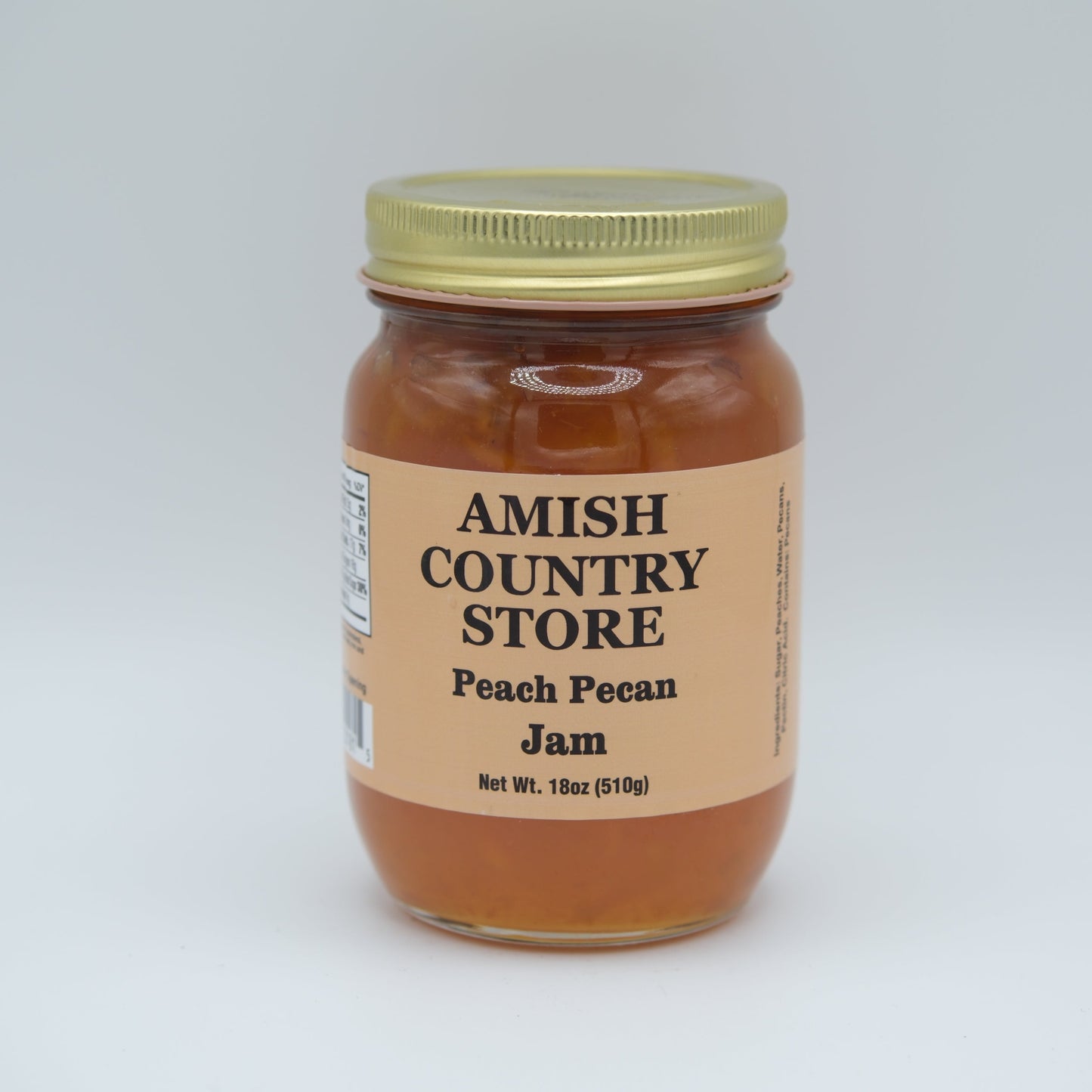 Peach Pecan Jam | Southern-Style Fruit & Nut Spread | 18 oz
