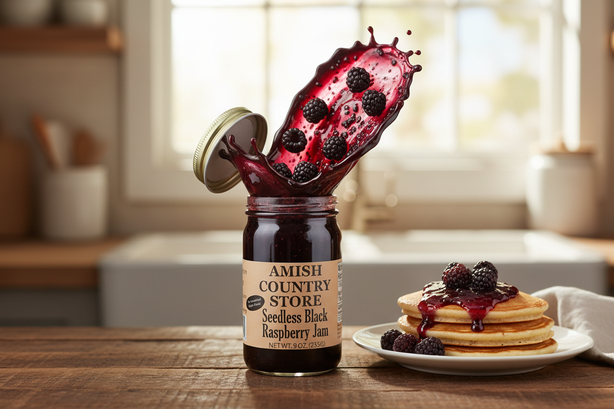 Black Raspberry Seedless Jam | No Sugar Added Fruit Spread | 9 oz