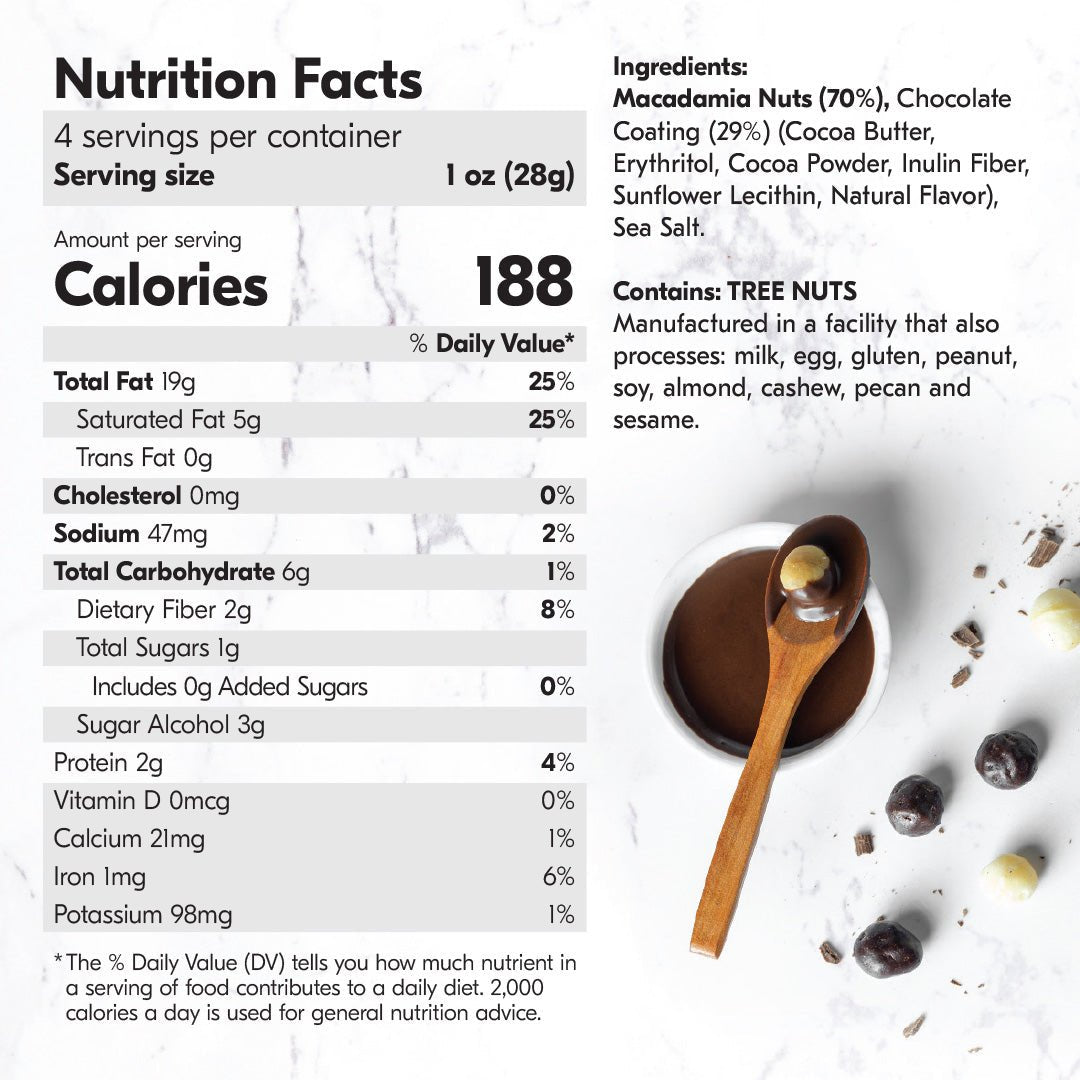 Chocolate Dipped Macadamia Nuts (4oz x 6 Bags)