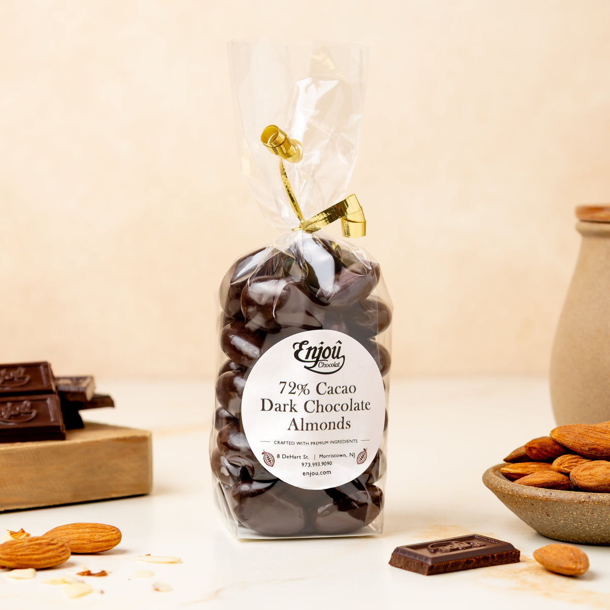 72% High Cocoa Dark Chocolate Almonds