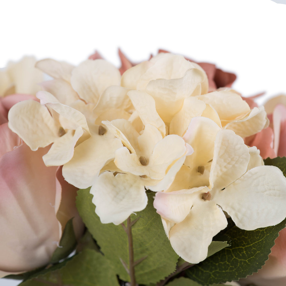 Vickerman 13'' Cream Pk Rose Hydrangea Bundle 2/pk - FA191007