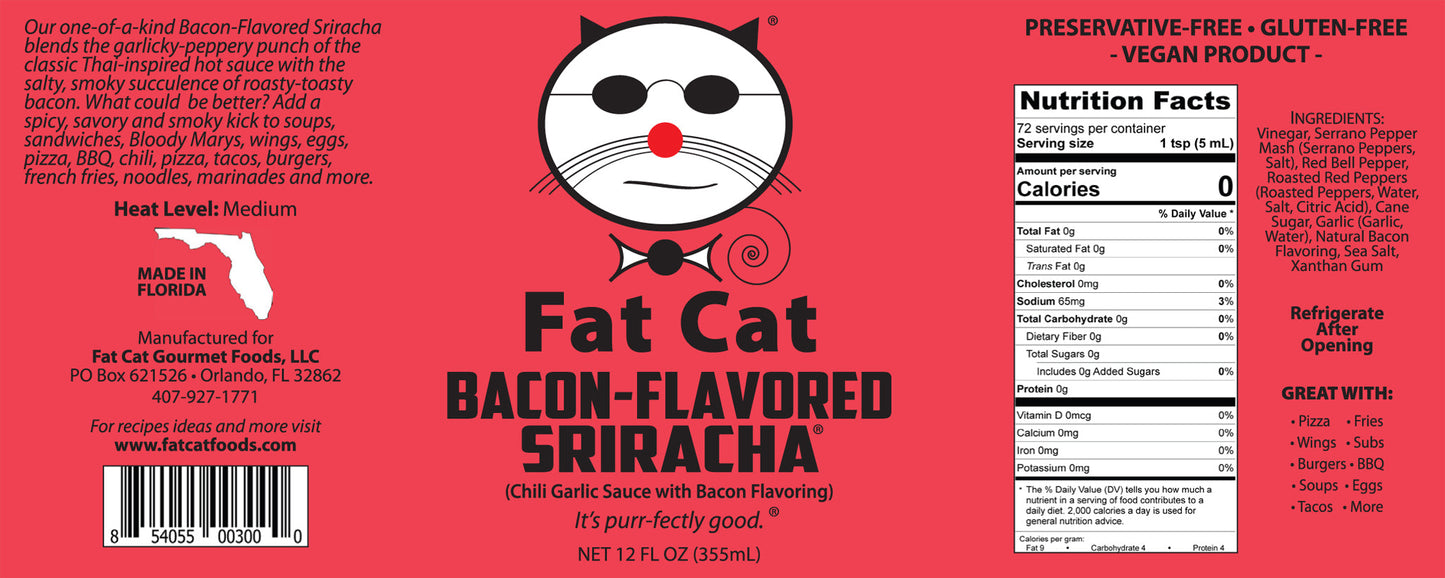 Bacon-Flavored Sriracha Chili Garlic Sauce with Bacon Flavoring (Vegan)