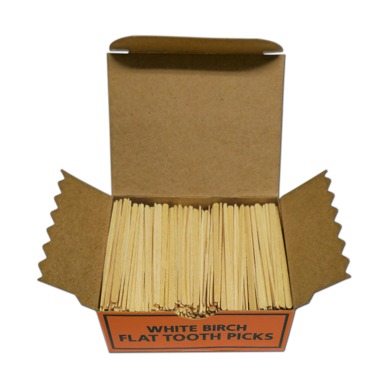18000 Qty Flat Birchwood Toothpicks In Cardboard Box Master Case 24x750
