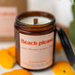 Beach Please Candle – 8 oz Amber Jar Soy Candle – Funny Beach Gift – Coastal Home Fragrance