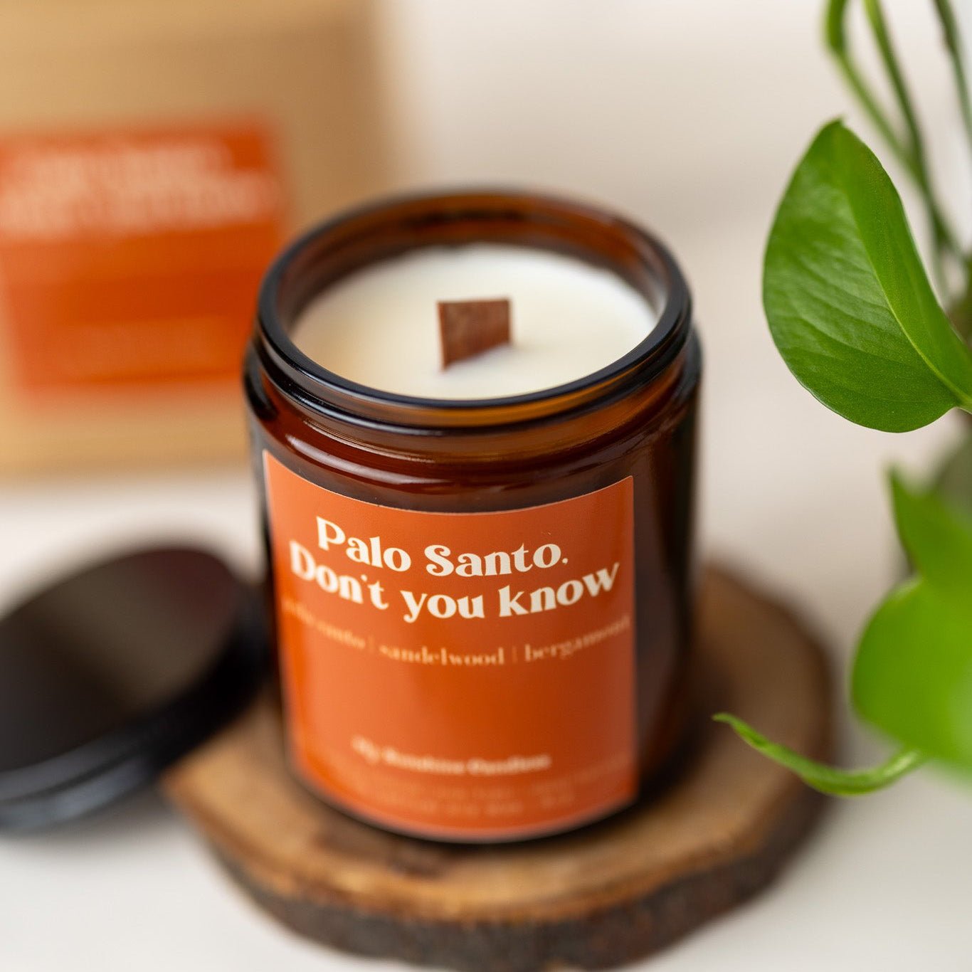 Palo Santo Don’t You Know Candle – 8 oz Amber Jar Soy Candle – Funny Relaxing Gift