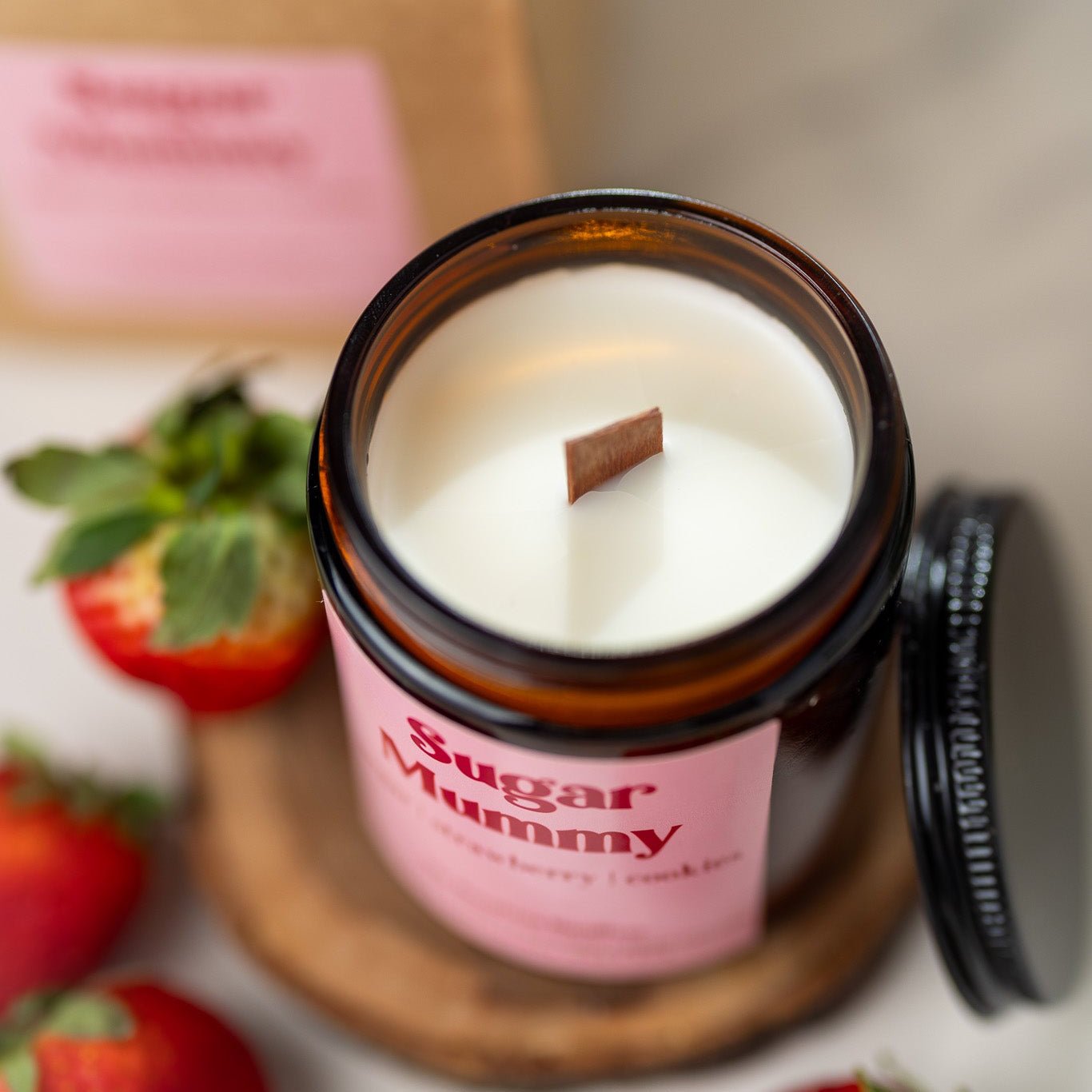 Sugar Mummy Candle – 8 oz Amber Jar Soy Candle – Funny Sweet Gift – Cozy Home Fragrance