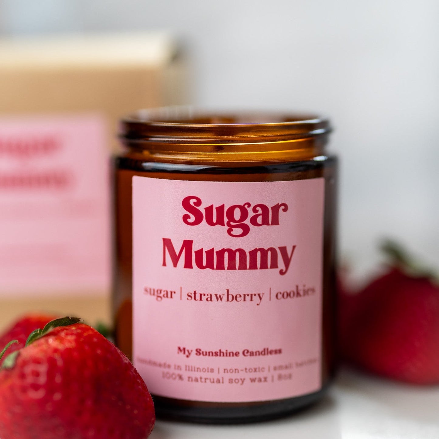 Sugar Mummy Candle – 8 oz Amber Jar Soy Candle – Funny Sweet Gift – Cozy Home Fragrance