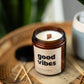 Good Vibes Amber Jar Candle 8 oz – Soy Wax Candle, Clean Burning, Non-Toxic, Handmade