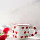 Cute Heart-Shaped Ceramic Mug with Red Heart Design – Romantic Love Gift Cup